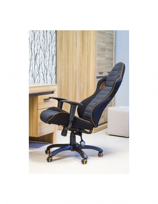 Scaun directorial ergonomic SL Q229, negru-gri, cu cotiere si baza cu roti [6]