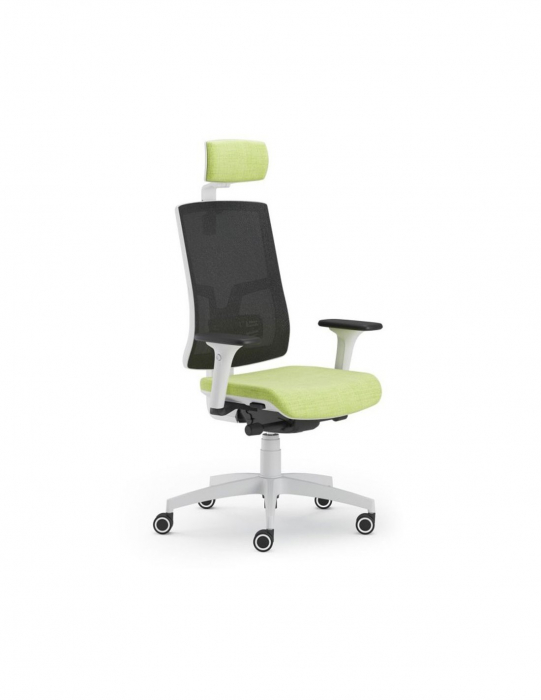 Scaun Ergonomic Pure Alb Mesh PDH cu Tetieră [2]