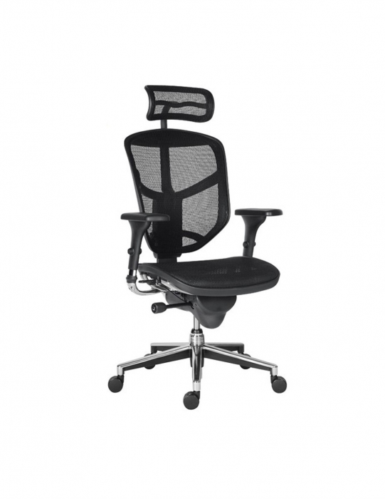 Scaun ergonomic mesh Enjoy negru cu brate 3D si baza din aluminiu [5]