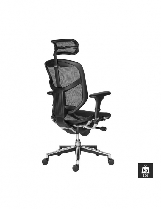 Scaun ergonomic mesh Enjoy negru cu brate 3D si baza din aluminiu [2]