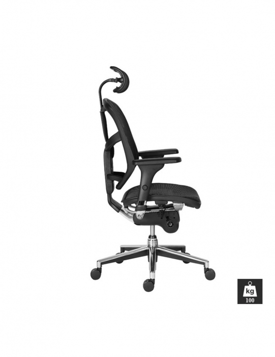 Scaun ergonomic mesh Enjoy negru cu brate 3D si baza din aluminiu [3]