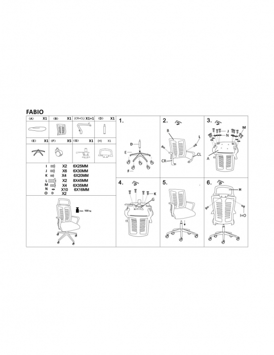 Scaun ergonomic mesh HM Fabio negru cu tetiera si spatar ventilat [16]