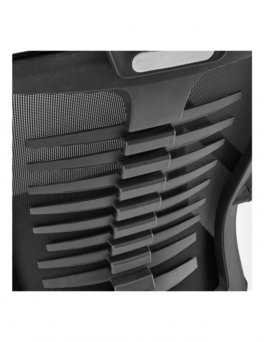 Scaun ergonomic mesh HM Fabio negru cu tetiera si spatar ventilat [3]