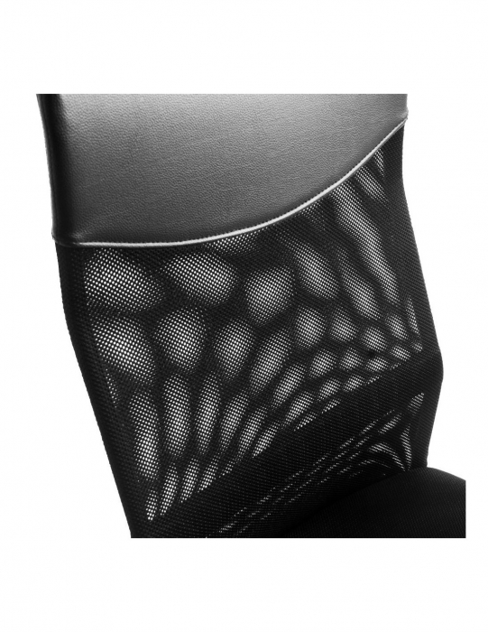 Scaun ergonomic Vire negru cu spatar din mesh si baza metalica cromata [9]
