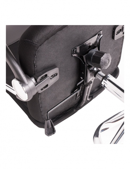 Scaun ergonomic Vire negru cu spatar din mesh si baza metalica cromata [8]