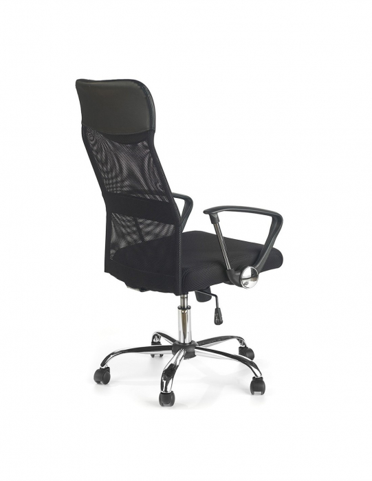 Scaun ergonomic Vire negru cu spatar din mesh si baza metalica cromata [3]