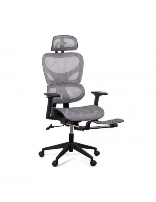 Scaun ergonomic SYYT 9508 gri cu tetiera si cotiere reglabile [3]