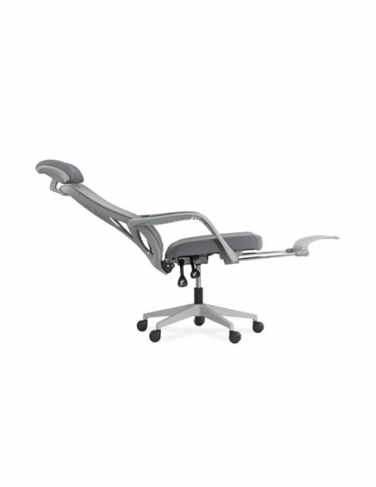 Scaun ergonomic gri multifuncțional SYYT 9512 cu spătar din mesh și suport pentru picioare [4]