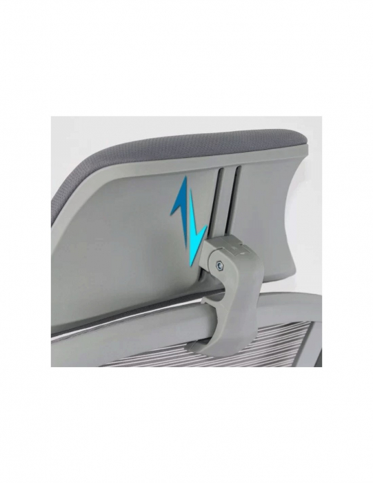 Scaun ergonomic gri multifuncțional SYYT 9512 cu spătar din mesh și suport pentru picioare [5]