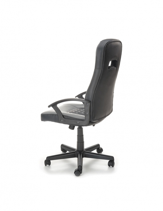 Scaun gaming HM Castano gri cu negru, cu detaliu romburi pe spatar si sezut [4]