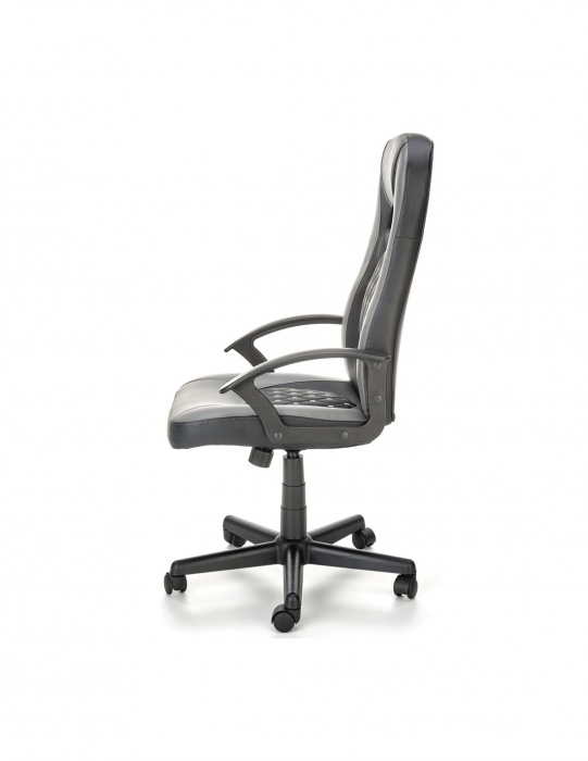 Scaun gaming HM Castano gri cu negru, cu detaliu romburi pe spatar si sezut [5]
