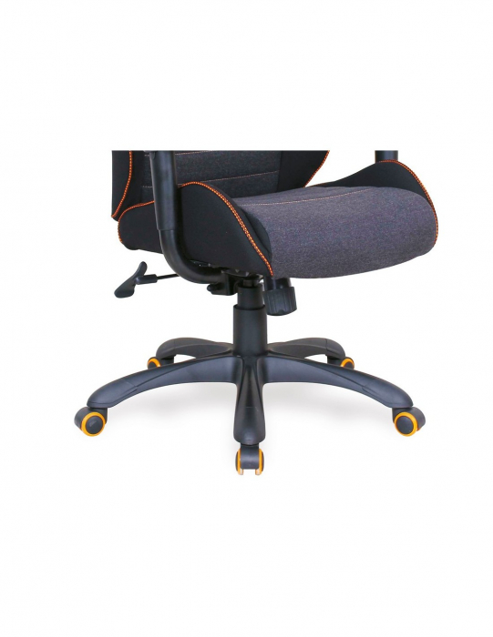 Scaun de gaming HM Ranger gri cu design sportiv si tapiterie din stofa [4]