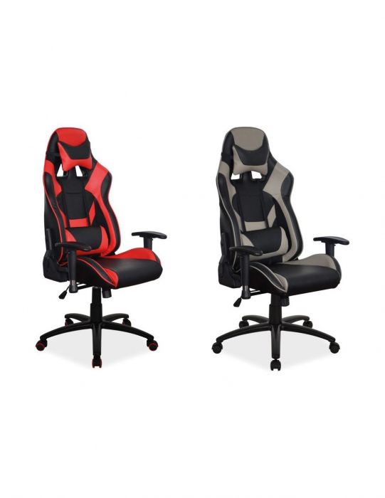 Scaun gaming SL Supra negru-rosu, design ergonomic [3]