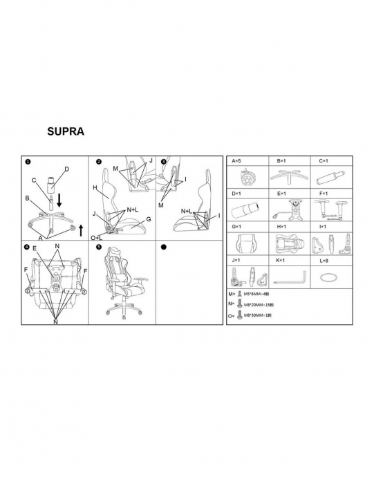 Scaun gaming SL Supra negru-rosu, design ergonomic [4]