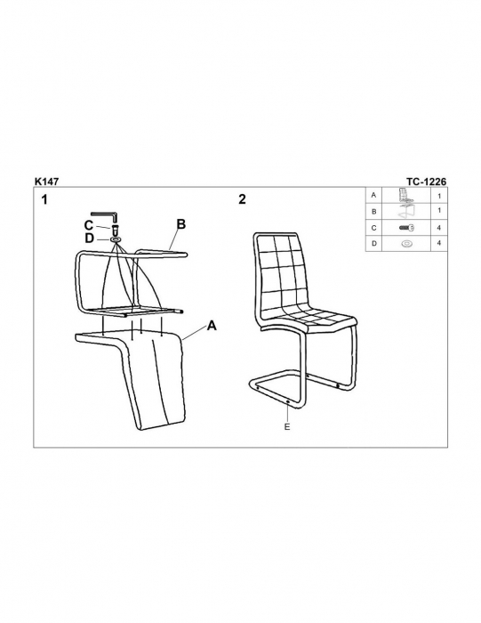 Scaun de living alb HM K147 cu picioare metal cromat [2]