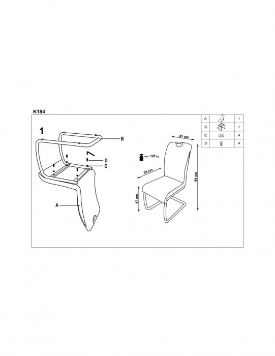 Scaun de living K184 maro cu picioare metalice cromate [2]