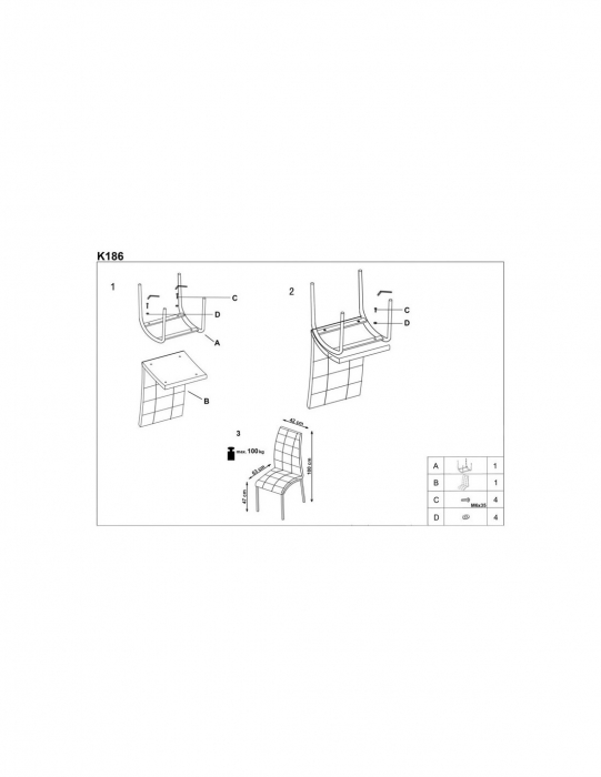 Scaun de living K186 gri cu tapiterie din piele ecologica si picioare metal cromat [2]