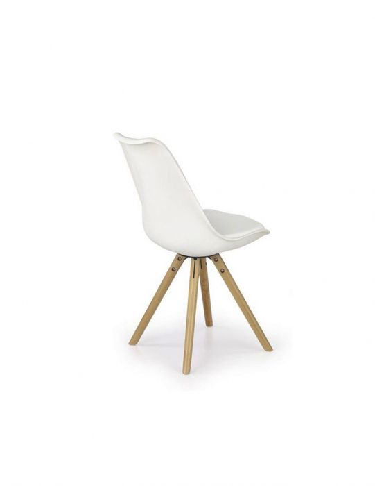 Scaun de living HM K201 alb cu picioare din lemn [3]