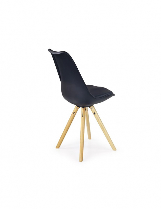 Scaun living negru K201 cu picioare din lemn [3]