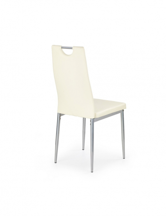 Scaun living HM K202 crem cu picioare metal cromat [2]