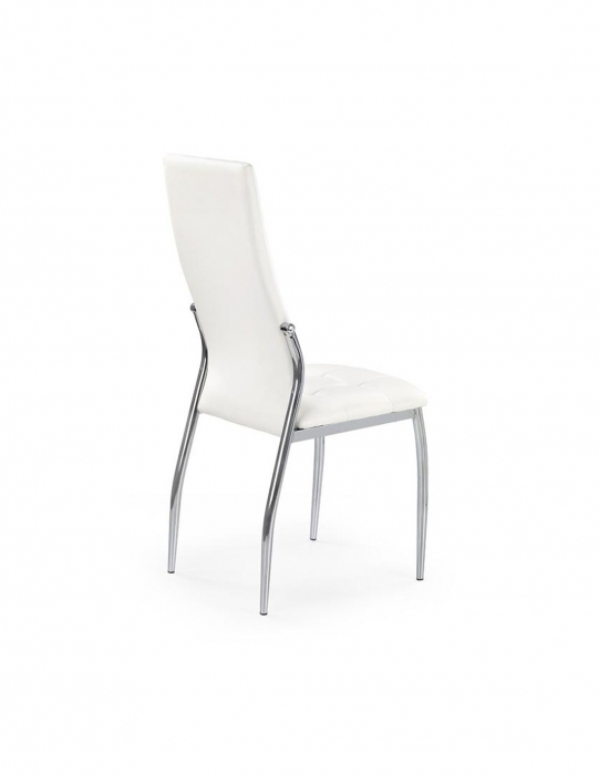 Scaun living HM K209 alb cu picioare metalice cromate si spatar matlasat [2]
