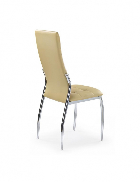 Scaun living K209 bej din piele ecologica cu picioare metalice cromate [2]