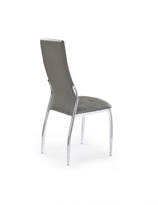 Scaun living HM K209 gri cu baza metalica si tapiterie piele ecologica [2]