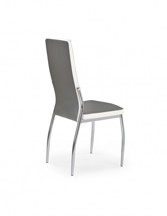 Scaun living K210 gri piele ecologica picioare metal cromat [2]