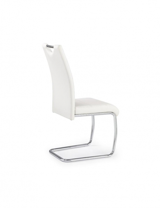 Scaun living K211 alb piele ecologica picioare metal [2]
