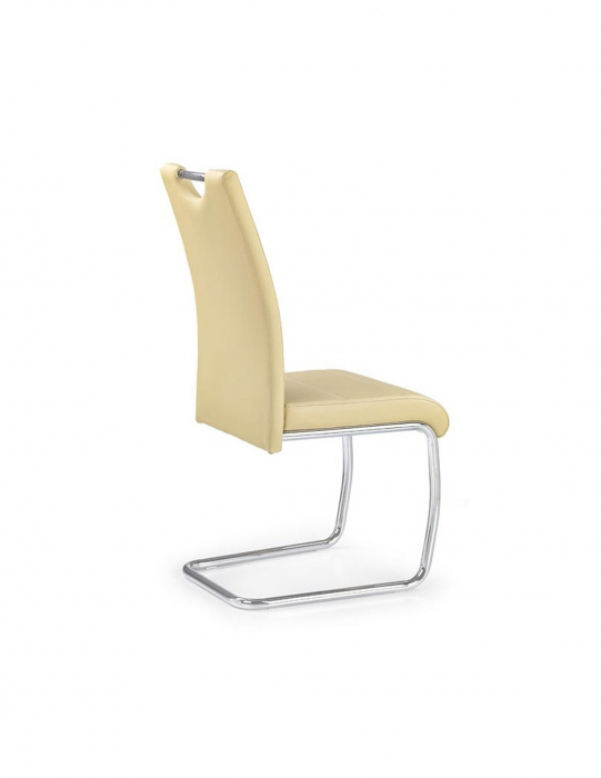 Scaun living K211 bej cu picioare metalice cromate [2]
