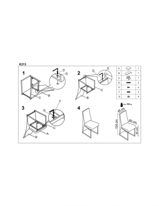 Scaun living HM K213 cappucino piele ecologica picioare metalice [3]