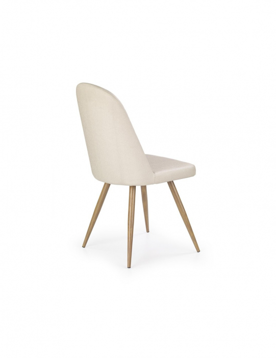 Scaun living HM K214 bej-gri cu picioare metalice finisaj lemn [3]