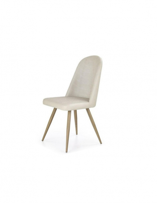 Scaun living HM K214 bej-gri cu picioare metalice finisaj lemn [2]