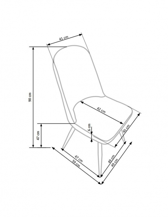 Scaun living HM K214 gri cu picioare fag [8]