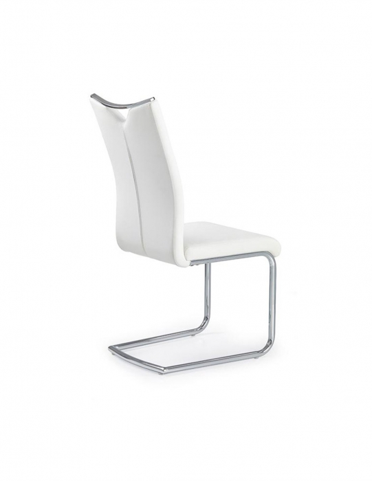 Scaun living alb HM K224 din piele ecologica pe structura de otel cromat [2]