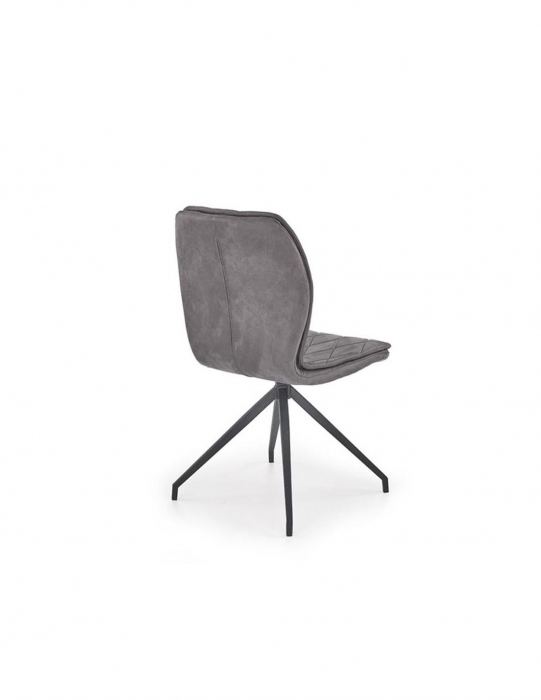 Scaun living HM K237 gri cu picioare metalice negre si tapiterie piele ecologica [2]