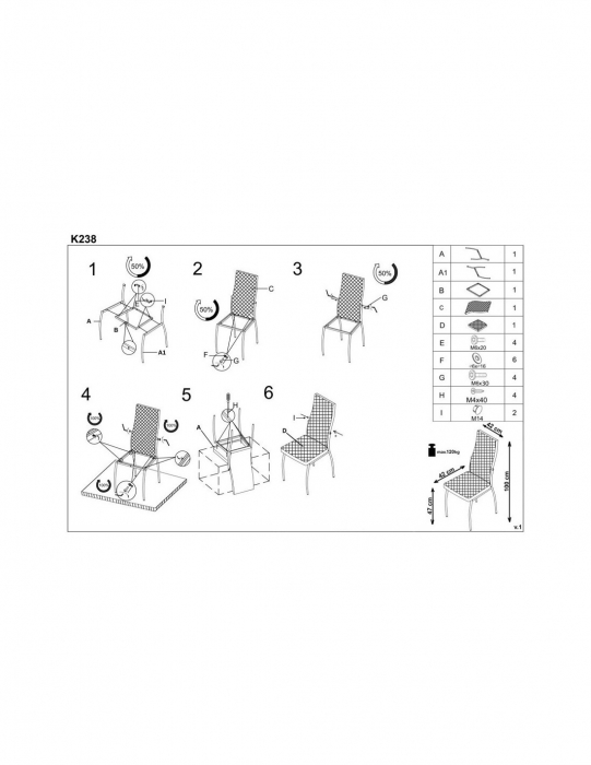 Scaun living K238 gri cu spatar si sezut tapitate din piele ecologica [3]