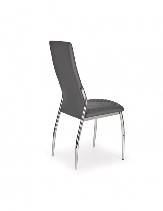 Scaun living K238 gri cu spatar si sezut tapitate din piele ecologica [2]