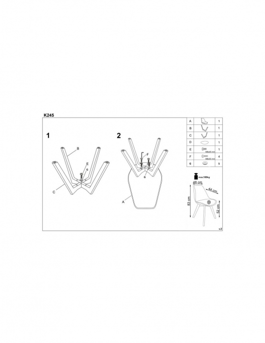 Scaun living HM K245 transparent cu șezut piele ecologică [3]