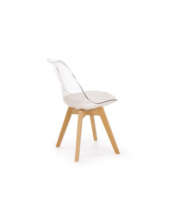 Scaun living HM K246 cu spatar transparent si picioare din lemn [2]