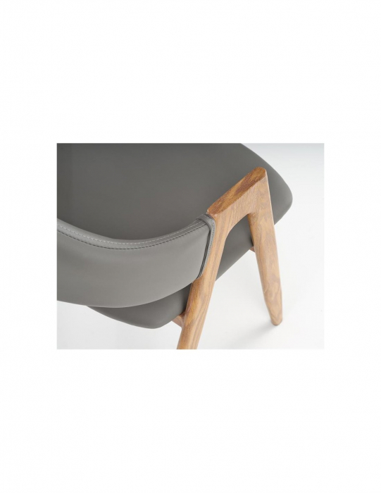 Scaun living HM K247 gri piele ecologica cu picioare metalice imitație lemn [4]