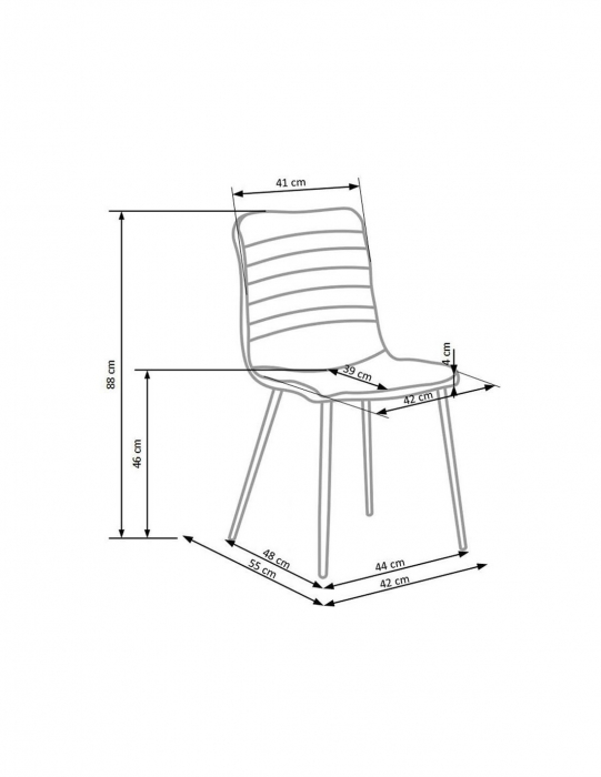 Scaun living HM K251 gri cu picioare metalice negre [4]