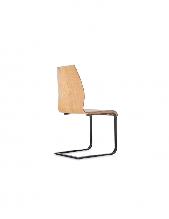 Scaun living HM K265 maro, piele ecologica matlasata, picioare metalice [7]