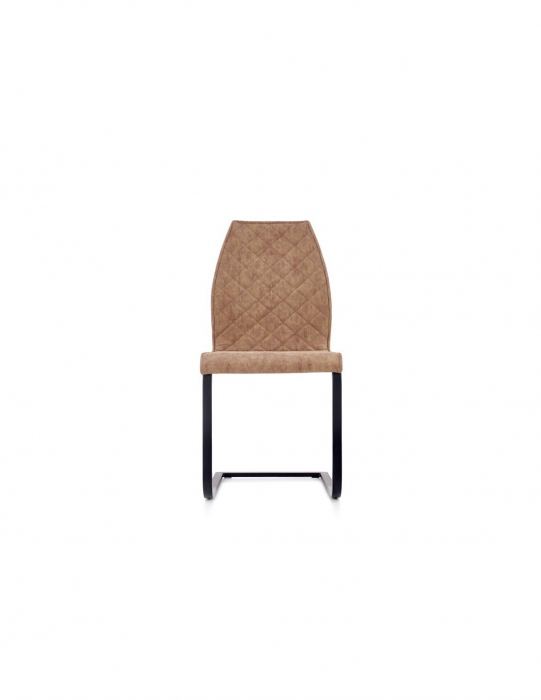 Scaun living HM K265 maro, piele ecologica matlasata, picioare metalice [10]