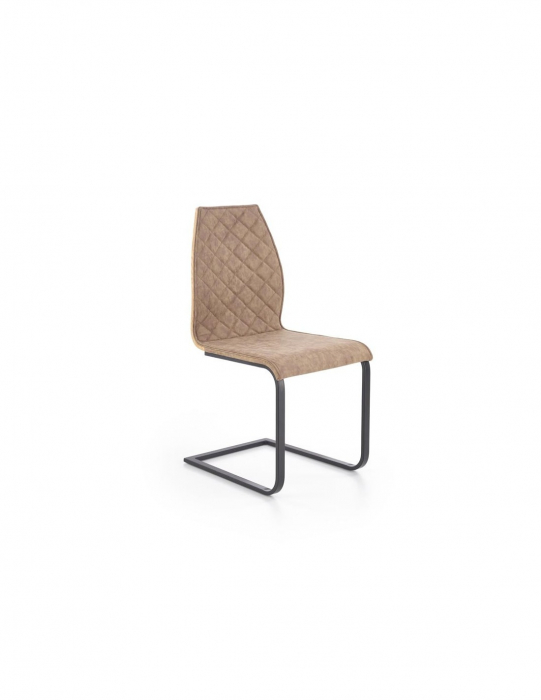 Scaun living HM K265 maro, piele ecologica matlasata, picioare metalice [3]