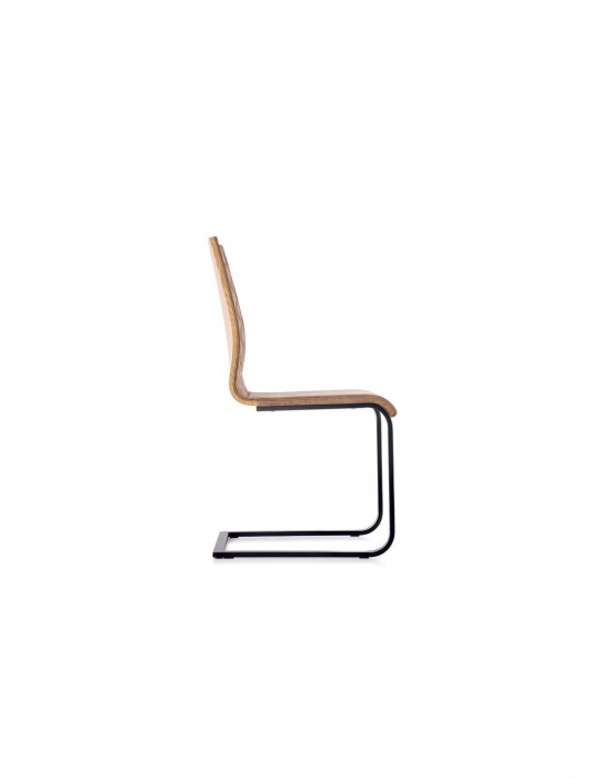 Scaun living HM K265 maro, piele ecologica matlasata, picioare metalice [6]