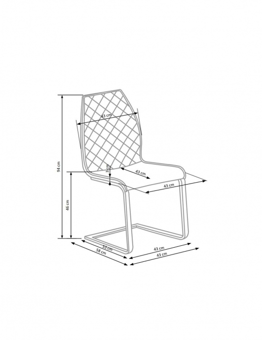 Scaun living HM K265 maro, piele ecologica matlasata, picioare metalice [4]