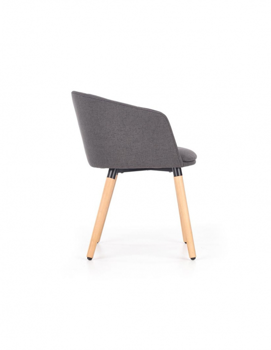 Scaun living gri inchis HM K266 cu picioare din lemn [2]