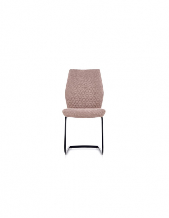 Scaun living HM K272 bej inchis, piele ecologica, structura metalica [3]
