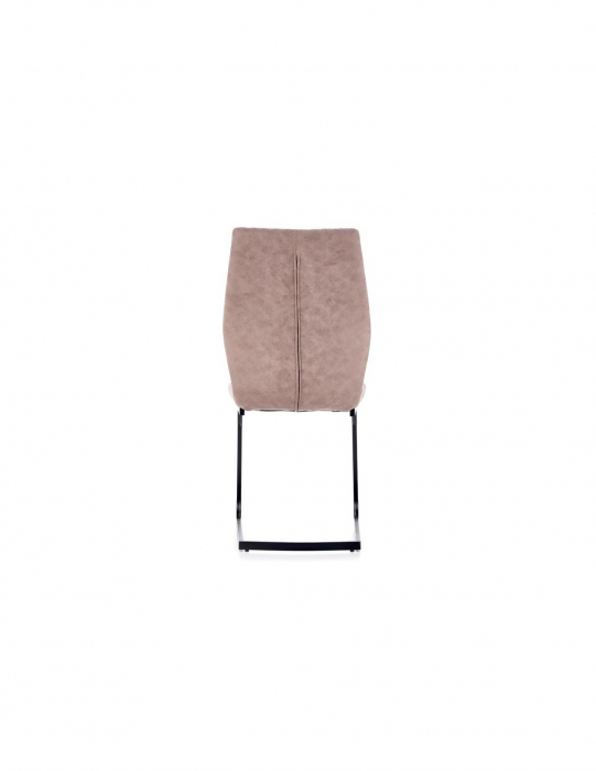 Scaun living HM K272 bej inchis, piele ecologica, structura metalica [8]